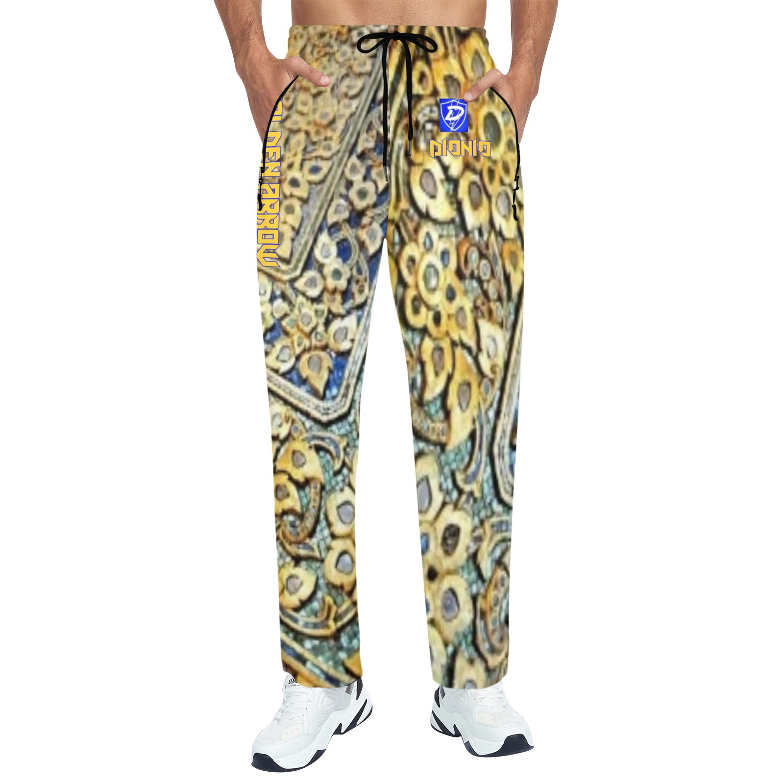DIONIO Clothing - Golden Arrow Quick Dry Sweatpants Men's Quick Dry Pants (Model L74)