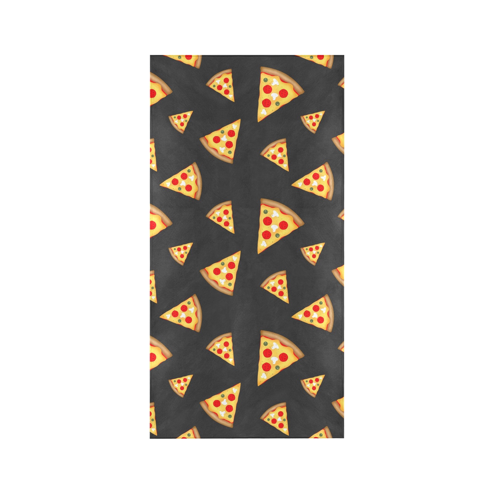 Cool and fun pizza slices pattern dark gray Beach Towel 30"x 60"
