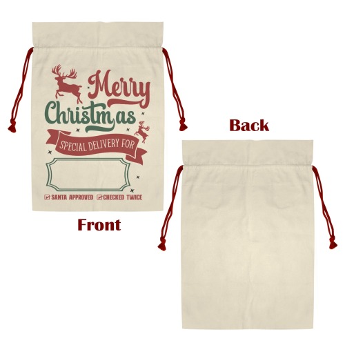 Customizable Santa Gift Sack Merry Christmas Special Delivery Santa Claus Drawstring Bag 21"x32" (One-Sided Printing)