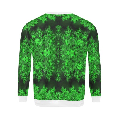 Frost on the Evergreens Fractal All Over Print Crewneck Sweatshirt for Men (Model H18)