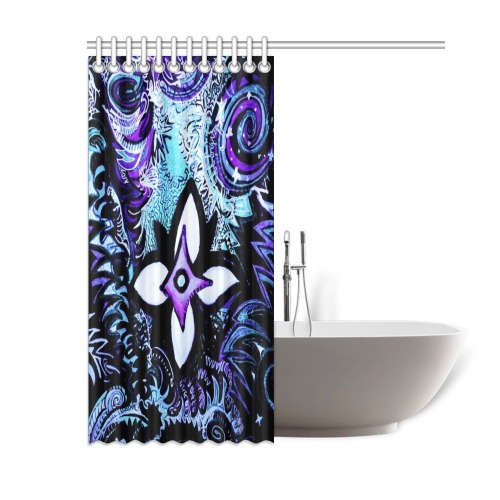 violet flower on spirals shower curtain Shower Curtain 60"x72"