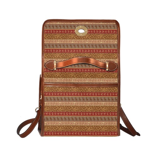 African patterns -03 Waterproof Canvas Bag-Brown (All Over Print) (Model 1641)
