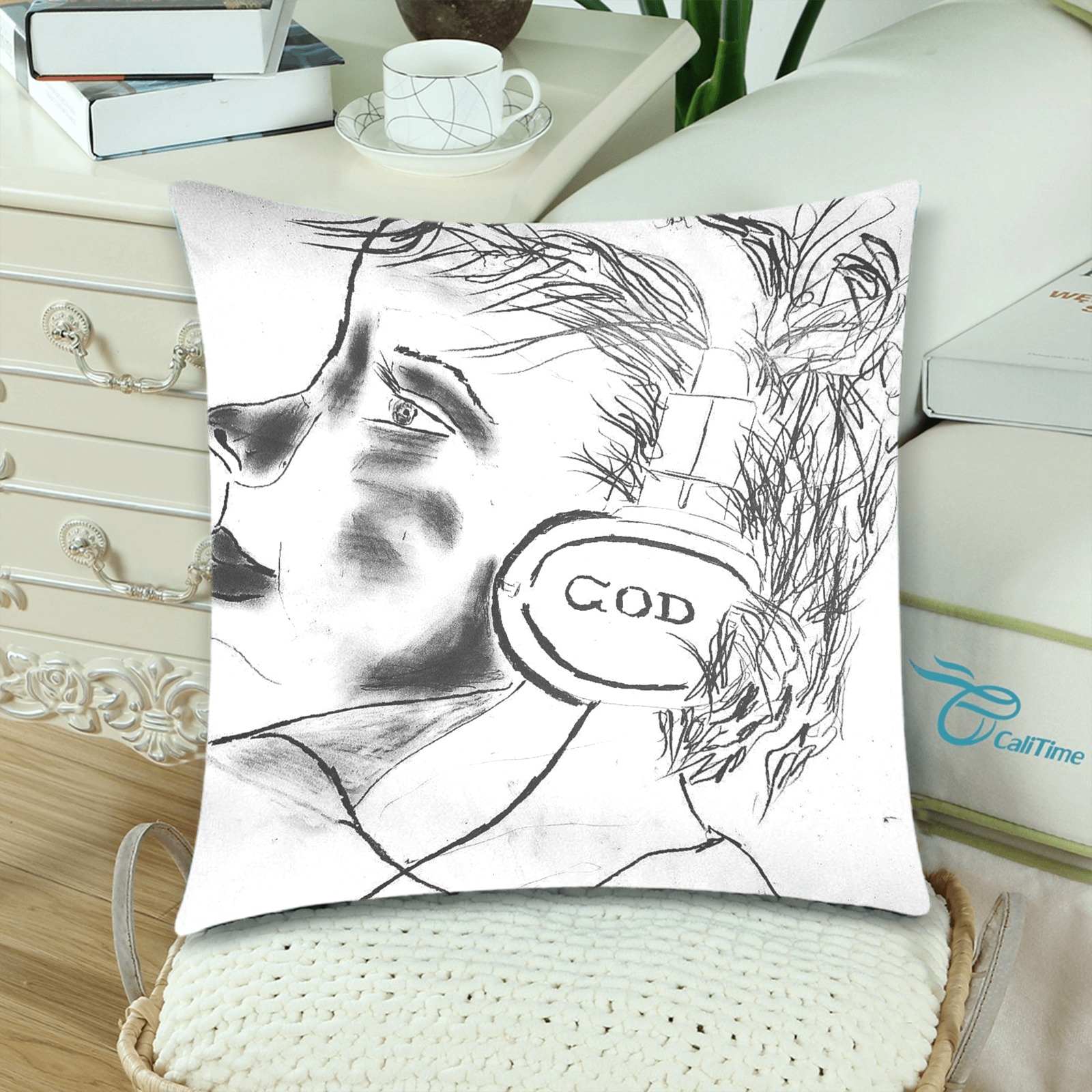 Listen to God Custom Zippered Pillow Cases 18"x 18" (Twin Sides) (Set of 2)