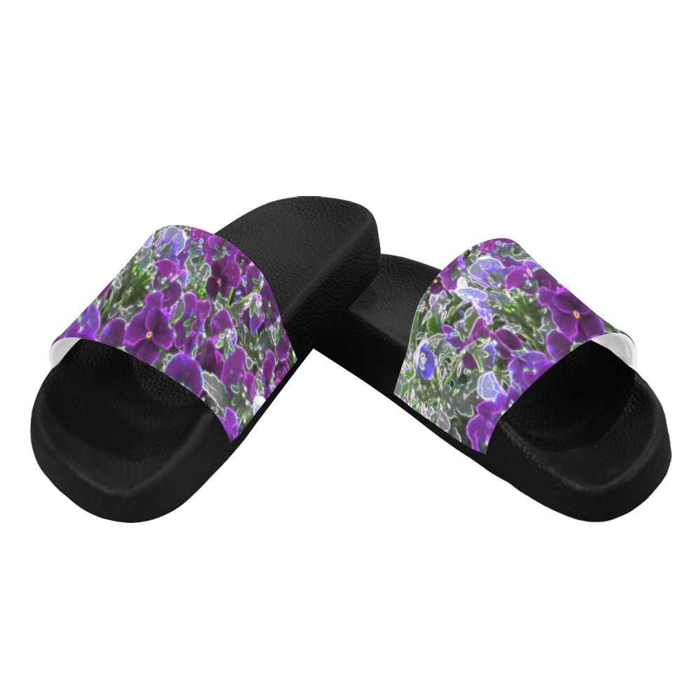 Field Of Purple Flowers 8420 Women's Slide Sandals (Model 057)