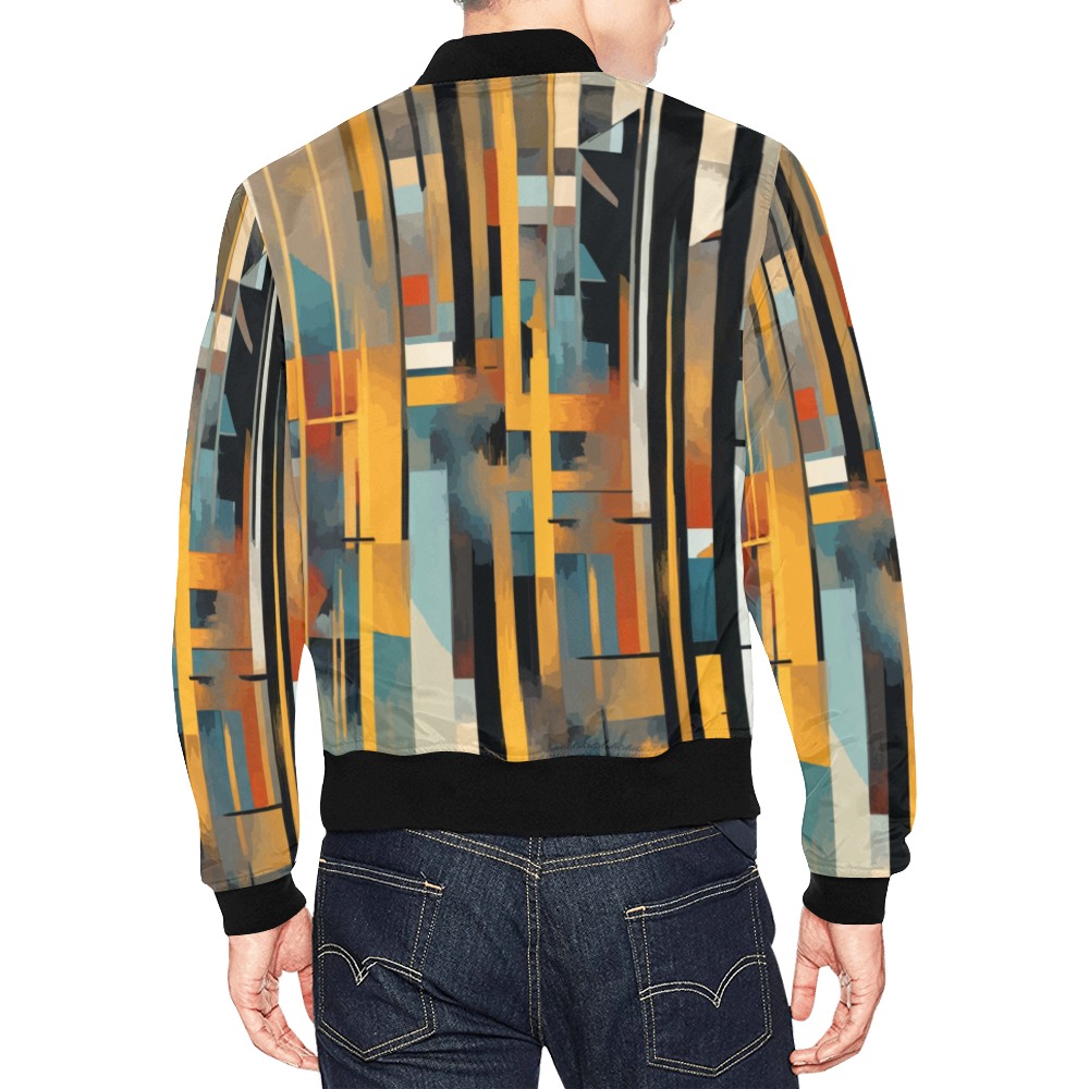 Urbanistic colorful geometric cool abstract art All Over Print Bomber Jacket for Men (Model H19)