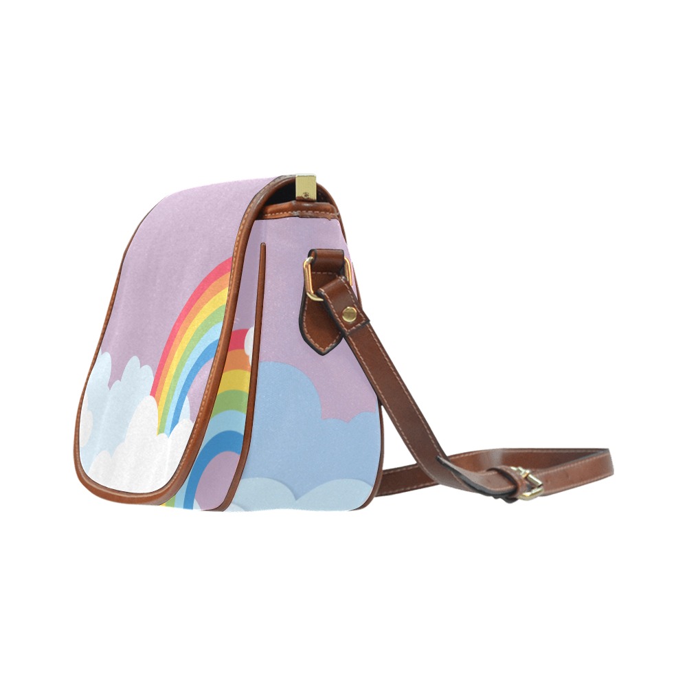Violet Rainbow Clouds Saddle Bag Saddle Bag/Large (Model 1649)