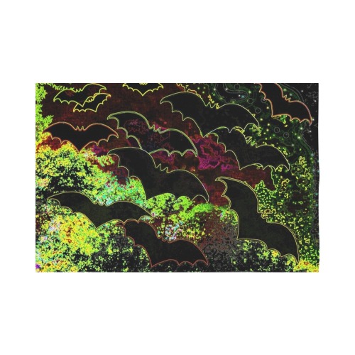 Bats In Flight Neon Polyester Peach Skin Wall Tapestry 90"x 60"
