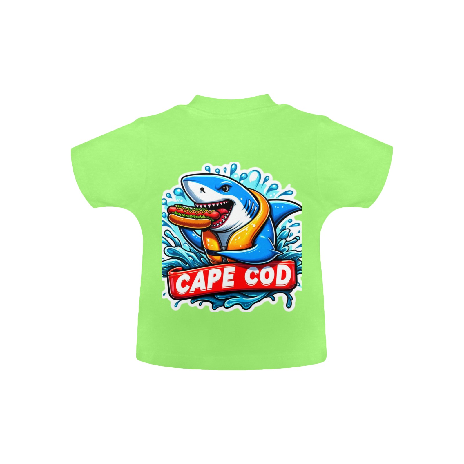 CAPE COD-GREAT WHITE EATING HOT DOG 3 Baby Classic T-Shirt (Model T30)