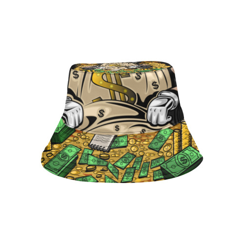 Money Bag All Over Print Bucket Hat for Men