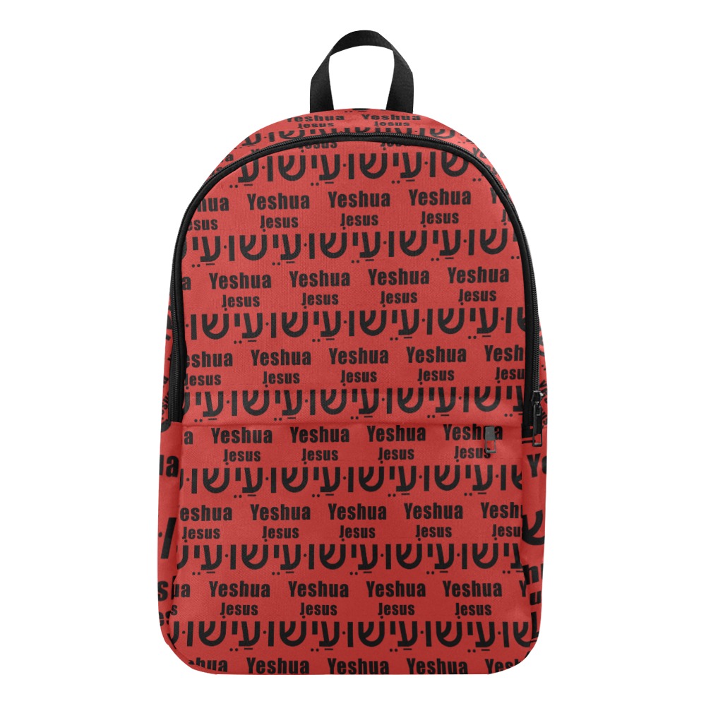 Yeshua Bookbag Red (Blk text) Fabric Backpack for Adult (Model 1659)