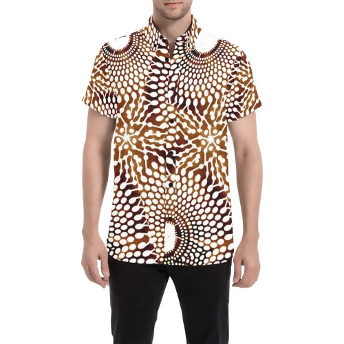 AFRICAN PRINT PATTERN 4 Men's All Over Print Short Sleeve Shirt (Model T53)