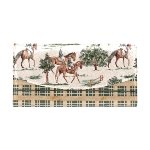Equestrian Horses Women's Flap Wallet (Model 1707)