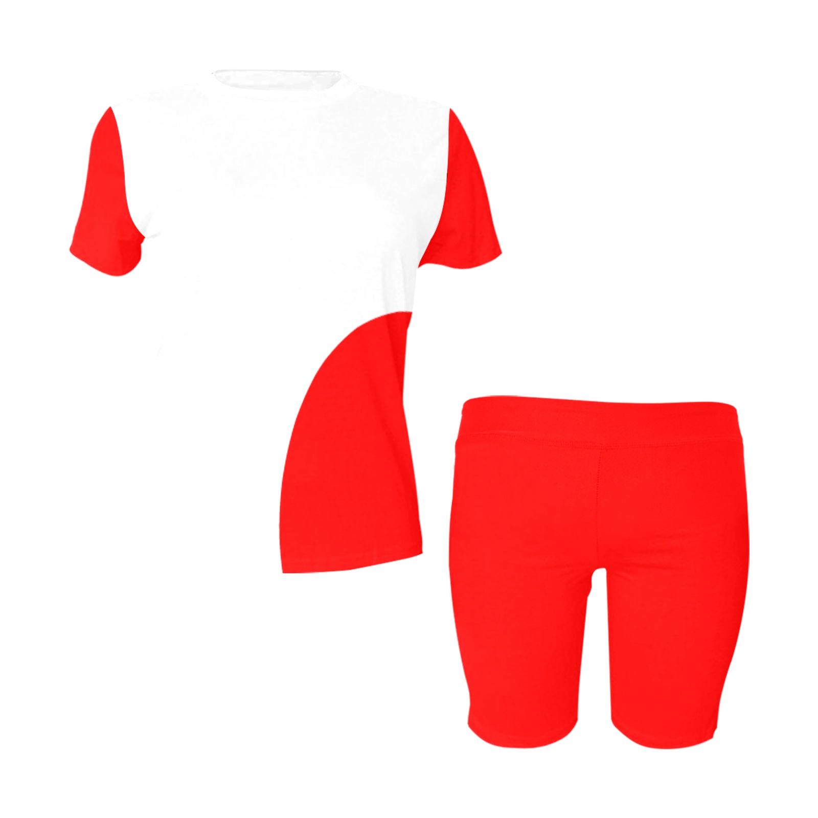 red Women's Short Yoga Set