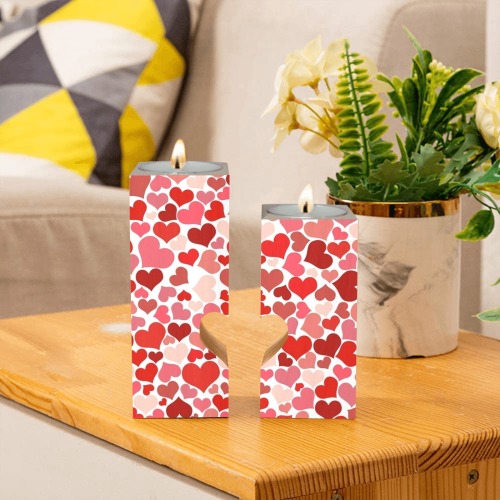 Valentines day Wooden Candle Holder (Without Candle)