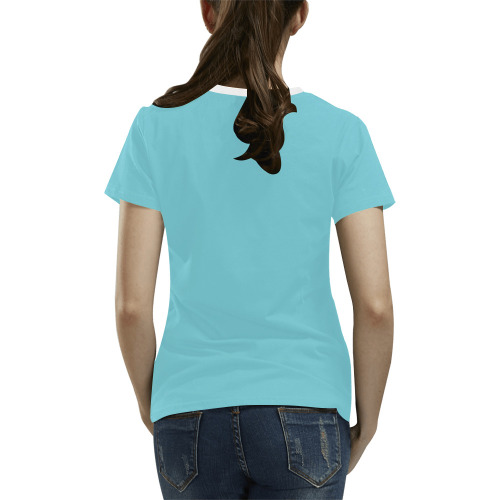 Blue All Over Print T-Shirt for Women (USA Size) (Model T40)
