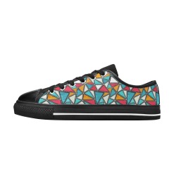 Cute Colorful Geo Abstract Low Top Canvas Shoes for Kid (Model 018)