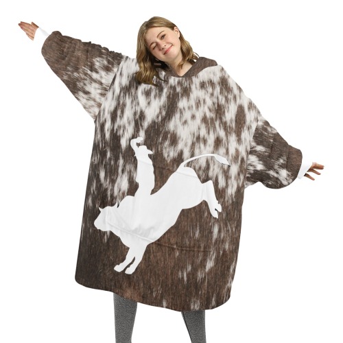 Adult BullriderWht Browncowhide Blkt Hoodie