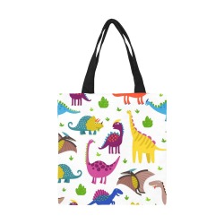 Colorful Dinosaurs All Over Print Canvas Tote Bag/Small (Model 1697)