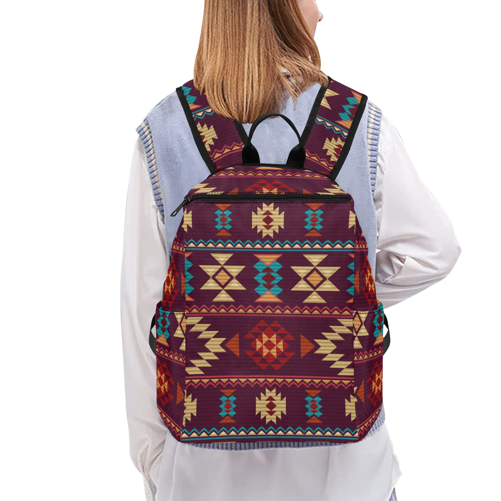 FLAT NATIVE AMERICAN PATTERN Lightweight Casual Backpack (Model 1730)