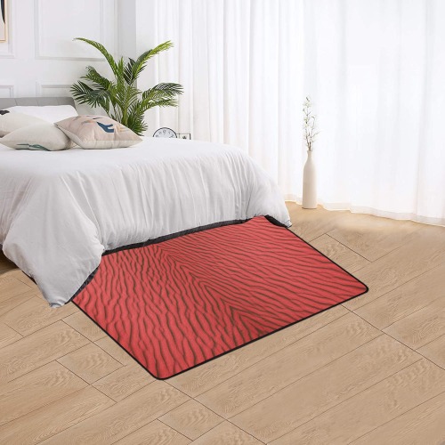 sand -red Area Rug with Black Binding 5'x3'3''