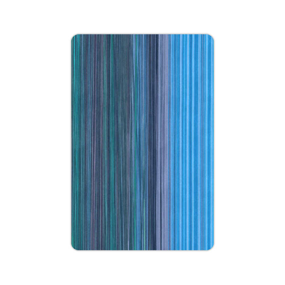 Abstract Blue Horizontal Stripes Doormat 24"x16"