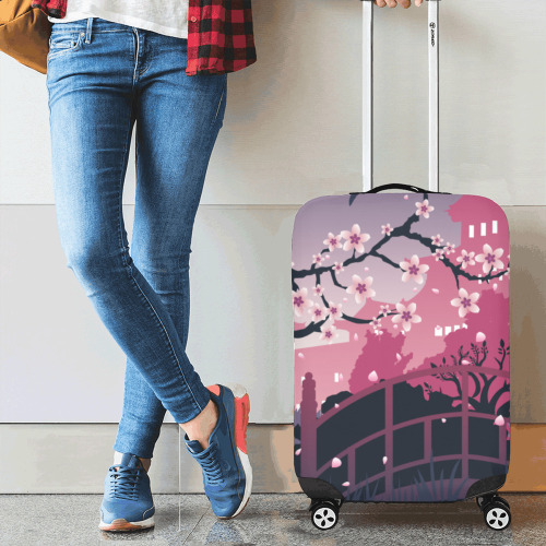 Dark Blossom Luggage Cover/Small 18"-21"