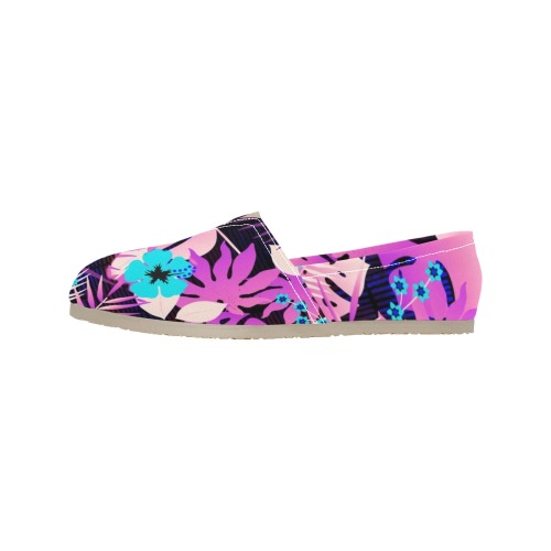 GROOVY FUNK THING FLORAL PURPLE Women's Classic Canvas Slip-On (Model 1206)
