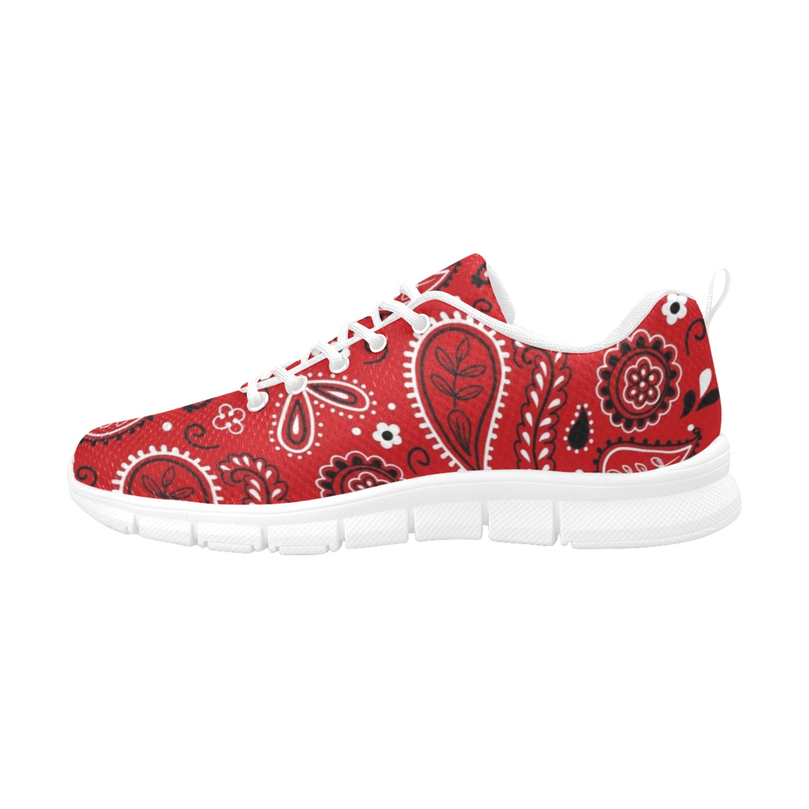 red bandana Women's Breathable Running Shoes (Model 055)