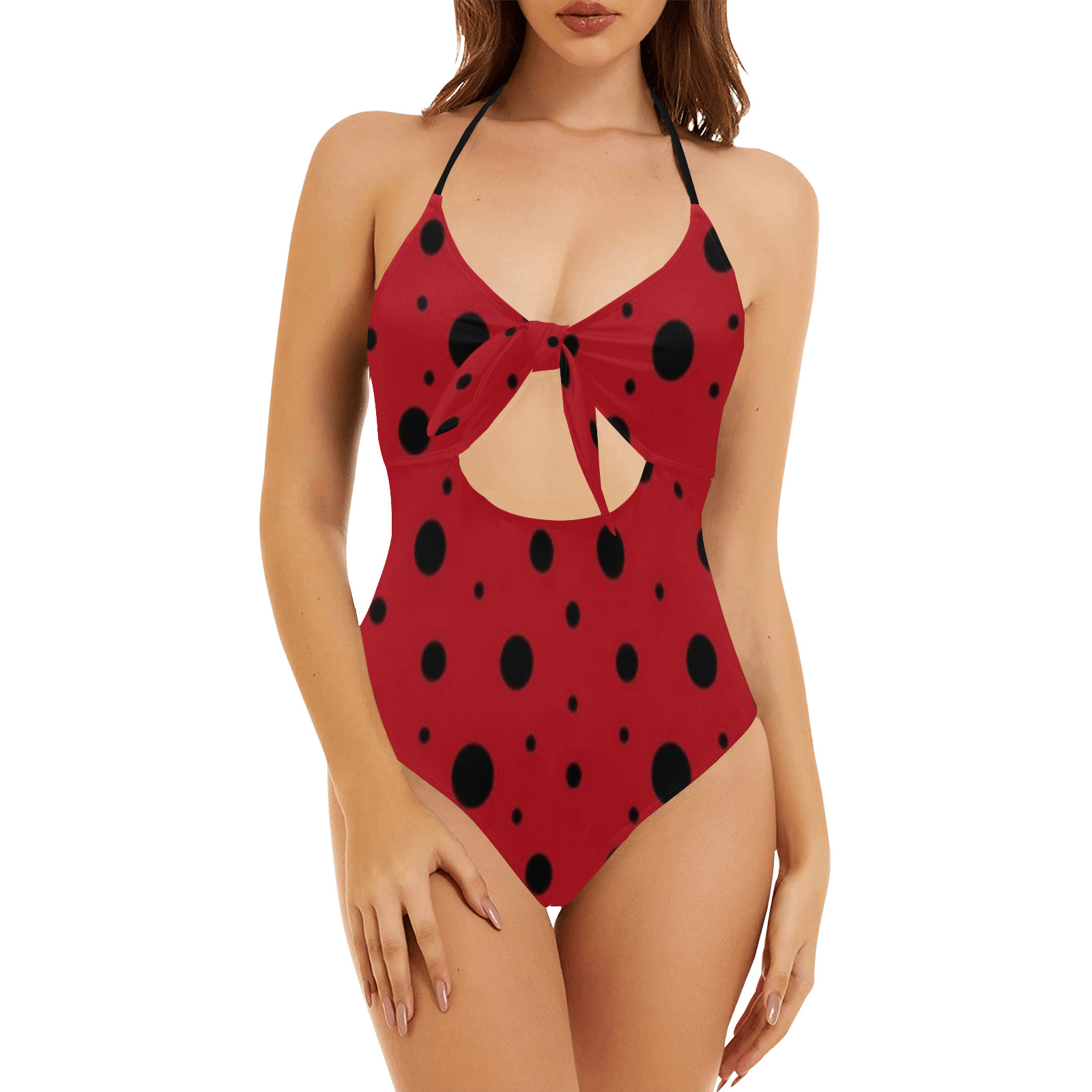 LADY BUG Backless Hollow Out Bow Tie Swimsuit (Model S17)