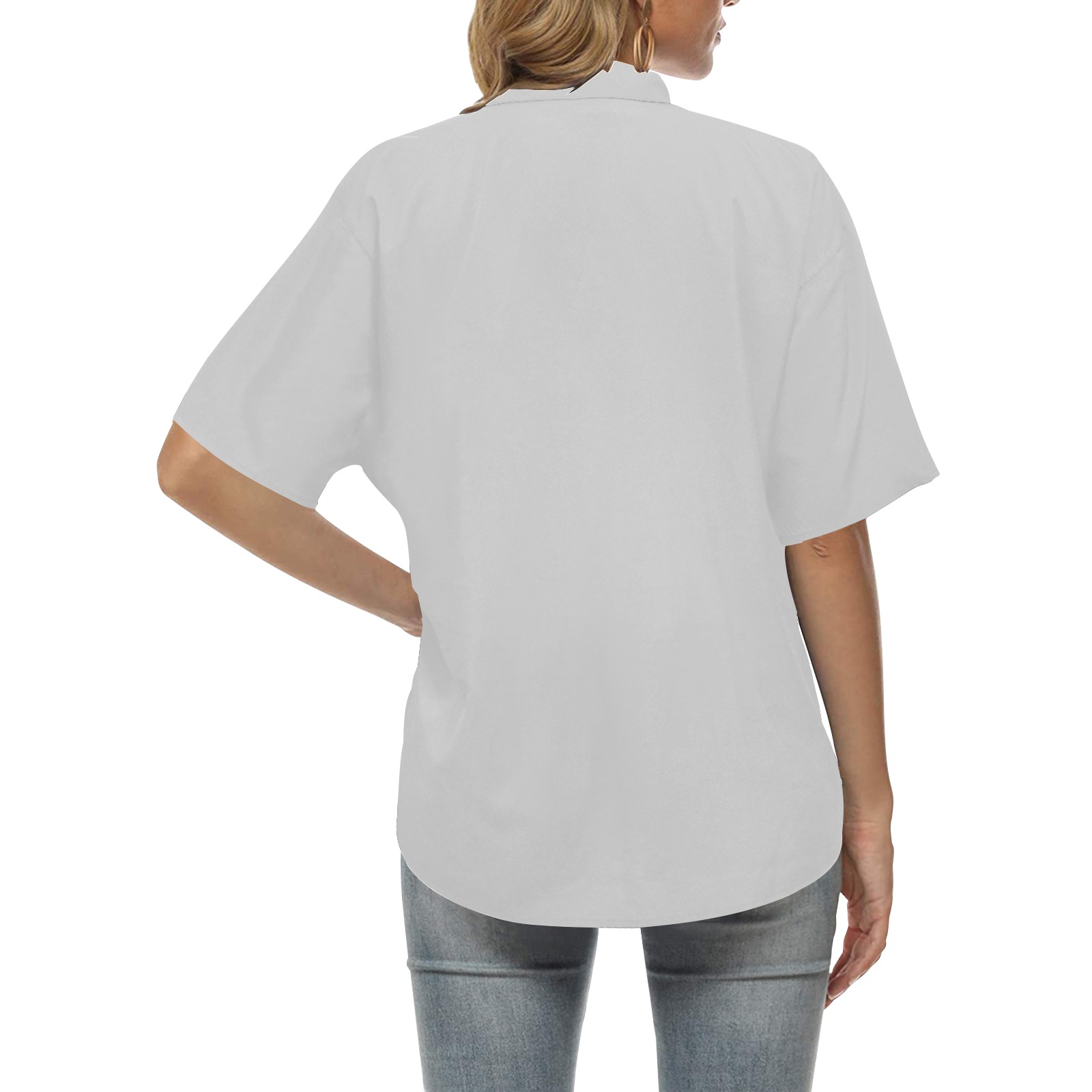color light grey All Over Print Hawaiian Shirt for Women (Model T58)
