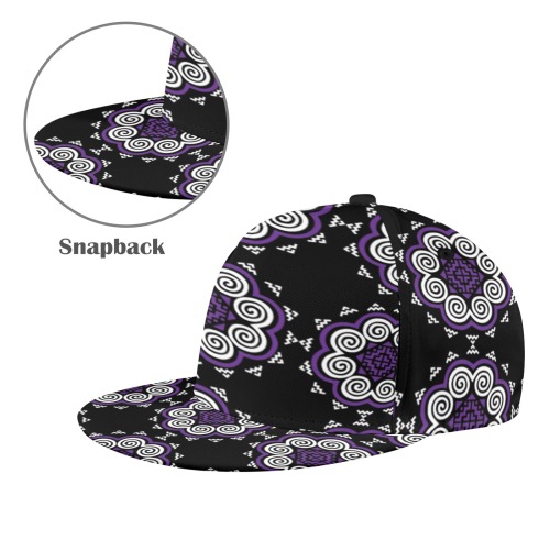 Hmong Elephant Foot - Purple & White - All Over Print Snapback Hat