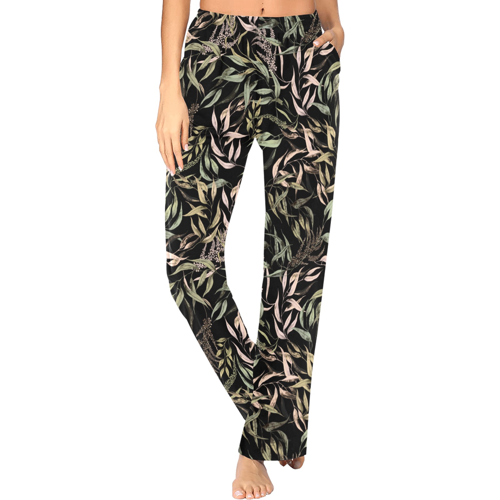 Dark Forest leaves dramatic Women's Pajama Trousers