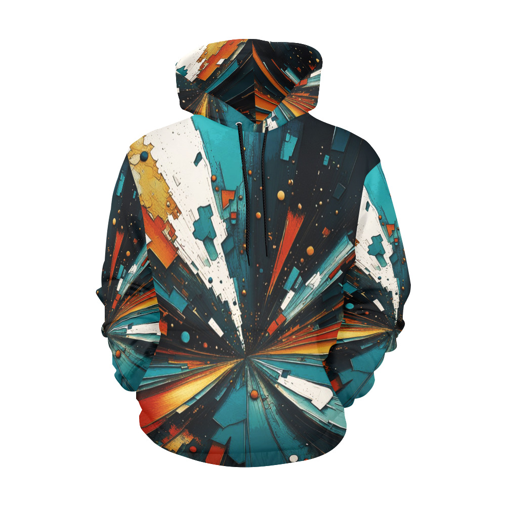 Abstract Blue And Orange 607 All Over Print Hoodie for Men (USA Size) (Model H13)