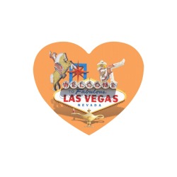 Las Vegas Welcome Sign - Orange Heart-shaped Mousepad