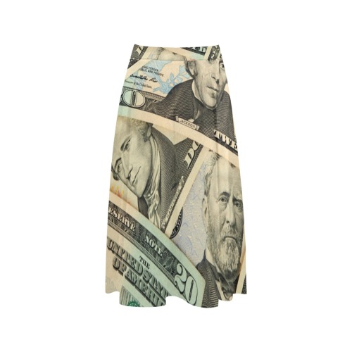 US PAPER CURRENCY Mnemosyne Women's Crepe Skirt (Model D16)