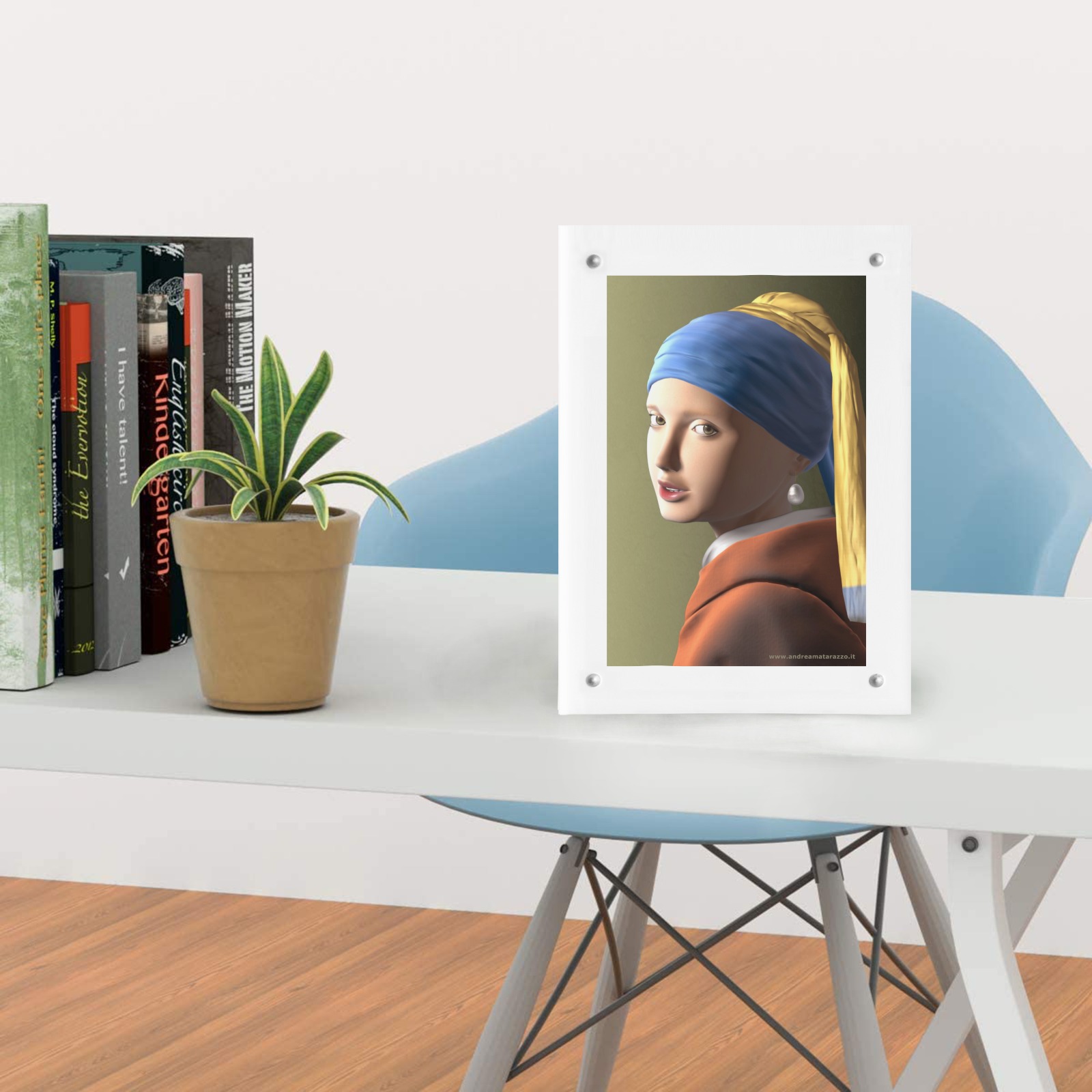 Girl with a pearl earring Acrylic Magnetic Photo Frame 5"x7"