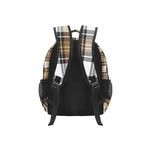 Brown Black Plaid Multifunctional Backpack (Model 1731)