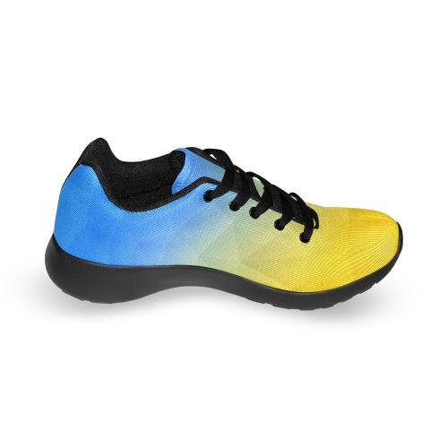 Ukraine yellow blue geometric mesh pattern Women’s Running Shoes (Model 020)