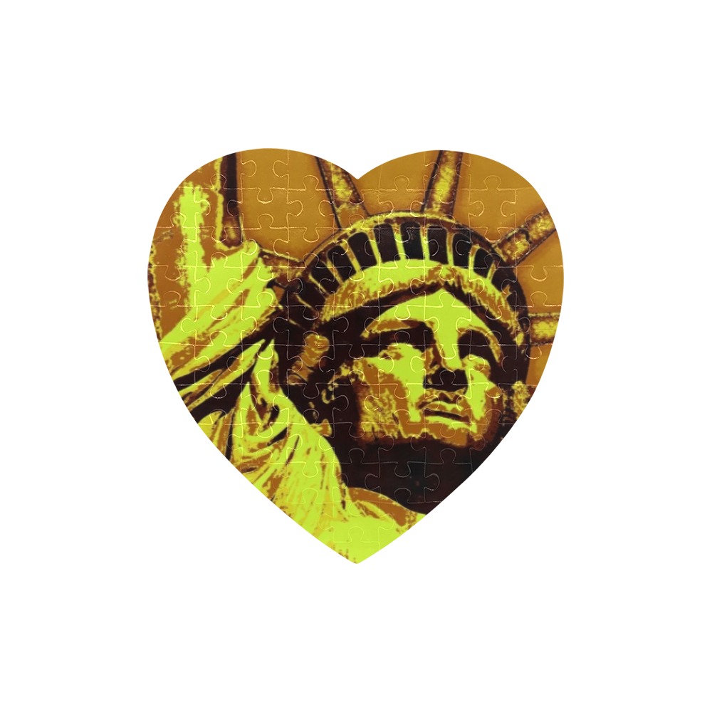 STATUE OF LIBERTY 2 (2) Heart-Shaped Jigsaw Puzzle (Set of 75 Pieces)
