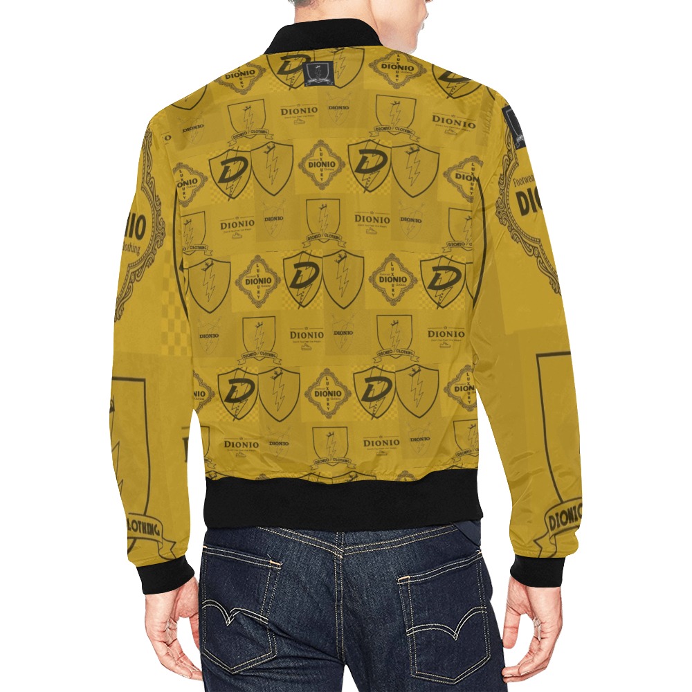 DIONIO Clothing - Badge & Black Collage Bomber Jacket All Over Print Bomber Jacket for Men (Model H19)