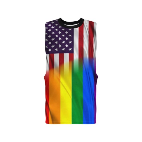 USA Pride Flag Pop Art by Nico Bielow Men's Open Sides Workout Tank Top (Model T72)