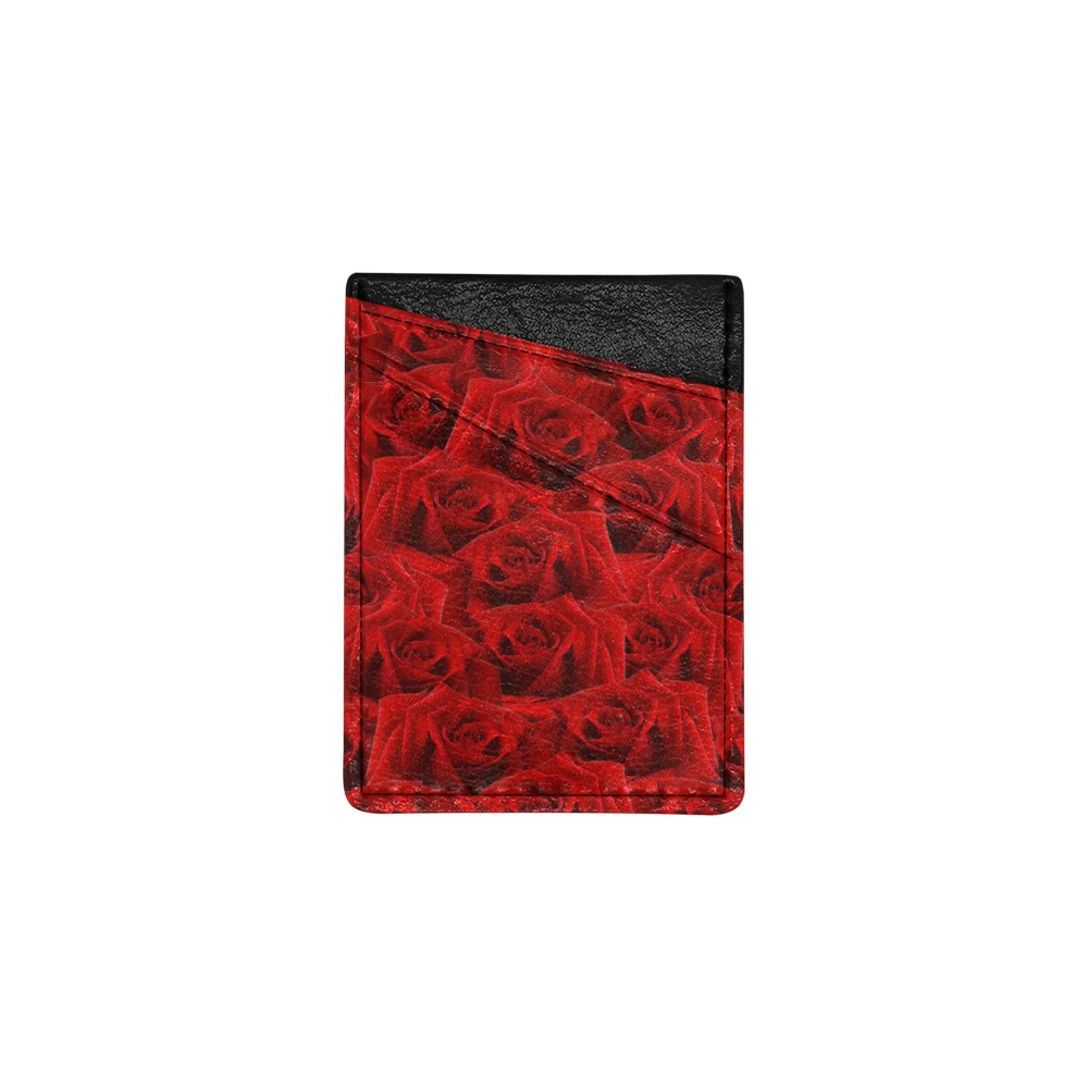 Romantic Red Rose Cell Phone Card Holder