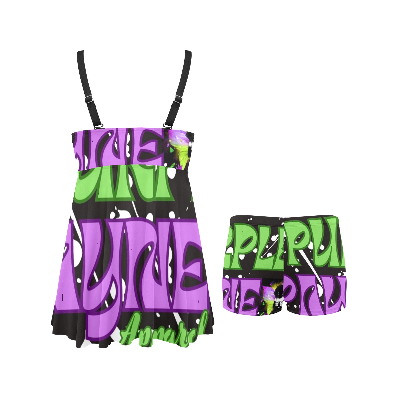 Purple Payne Nighty Chest Pleat Swim Dress (Model S31)