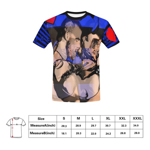 Leather Gay by Nico Bielow All Over Print T-Shirt for Men (USA Size) (Model T40)
