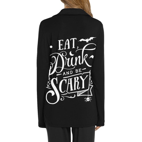 Eat Drink and Be Scary Women's Long Sleeve Pajama Shirt