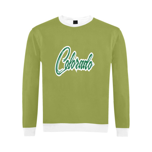 GREEN All Over Print Crewneck Sweatshirt for Men (Model H18)