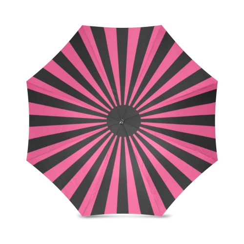 Ô Op Art Dalia on Neon Pink Foldable Umbrella (Model U01)