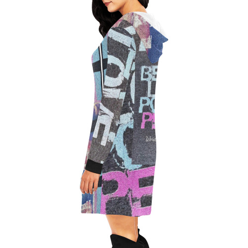 IAM All Over Print Hoodie Mini Dress (Model H27)