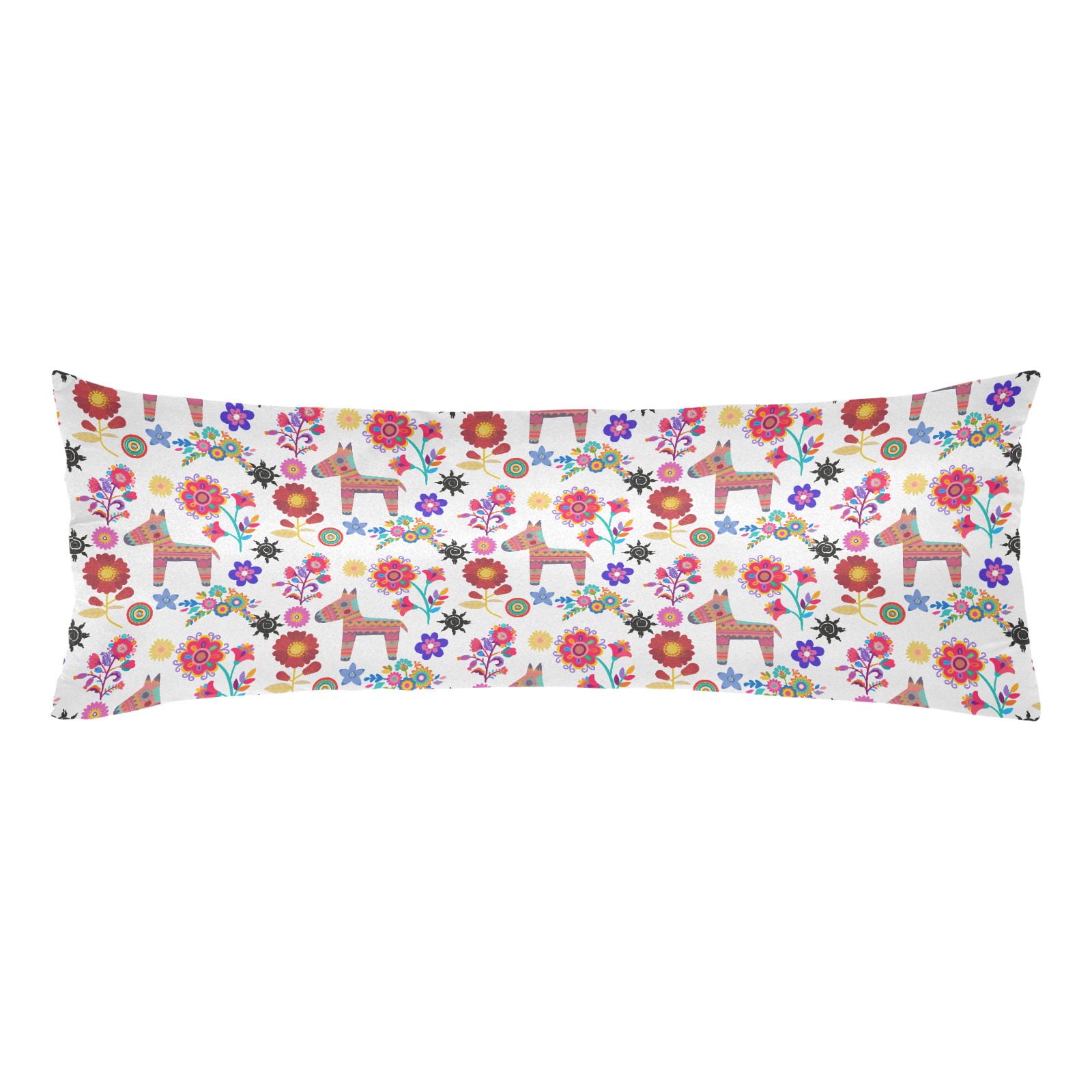 Alpaca Pinata and Flowers Body Pillow Case 20" x 54" (Two Sides)