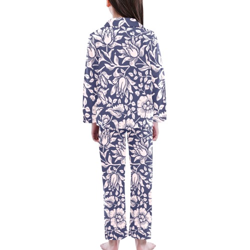 Pajama Big Girls' V-Neck Long Pajama Set